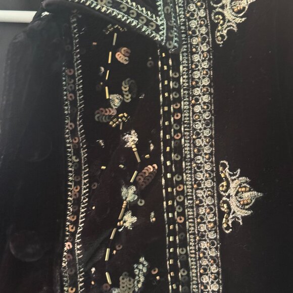 NWT   Free People Maxxie Embellished Velvet Jacket – Black/Gold  Small SOLD OUT - Picture 15 of 16